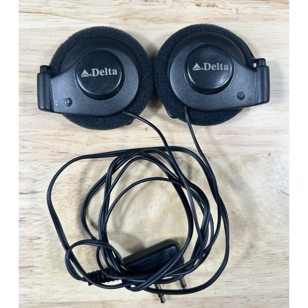 VTG Origional DELTA AIRLINES INFLIGHT OVER THE EAR HEADPHONES AUDIO‎ - Picture 4 of 9